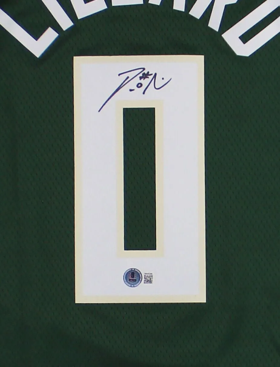Damian Lillard Signed Milwaukee Bucks Nike Icon Edition Green NBA Jersey