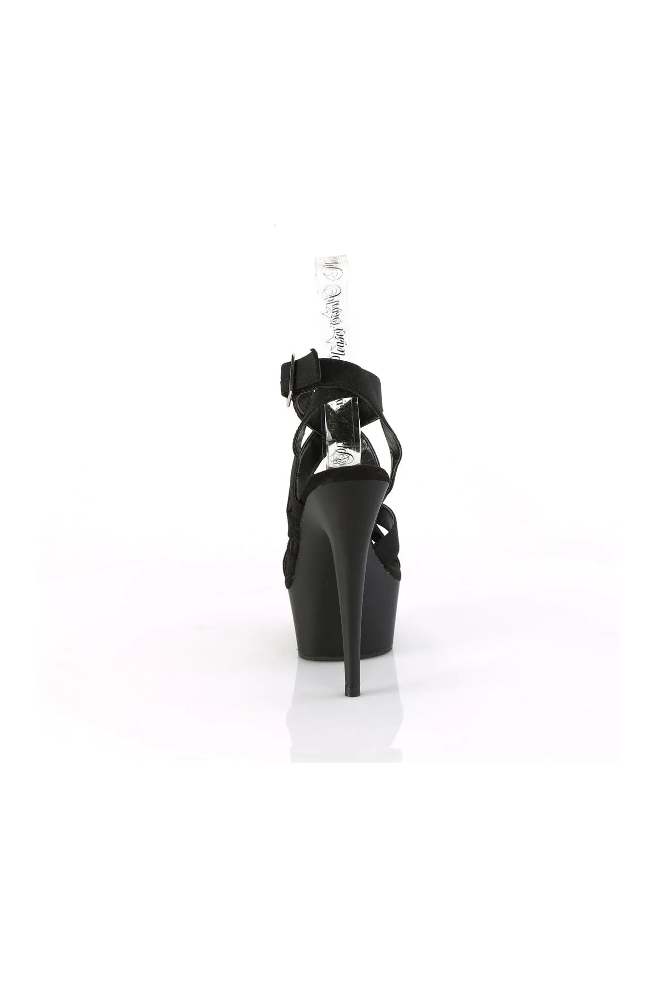 DELIGHT-638 Black Faux Leather Sandal