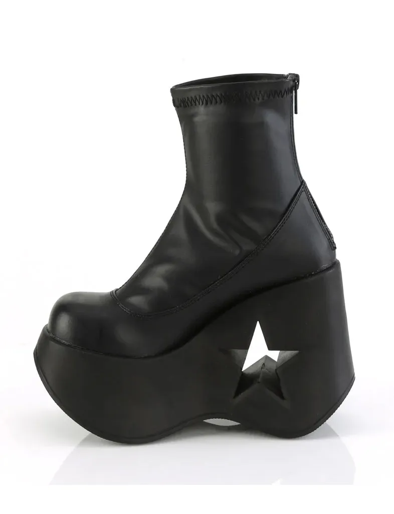 DEMONIA DYNAMITE 100 BOOTS - BLACK VEGAN LEATHER