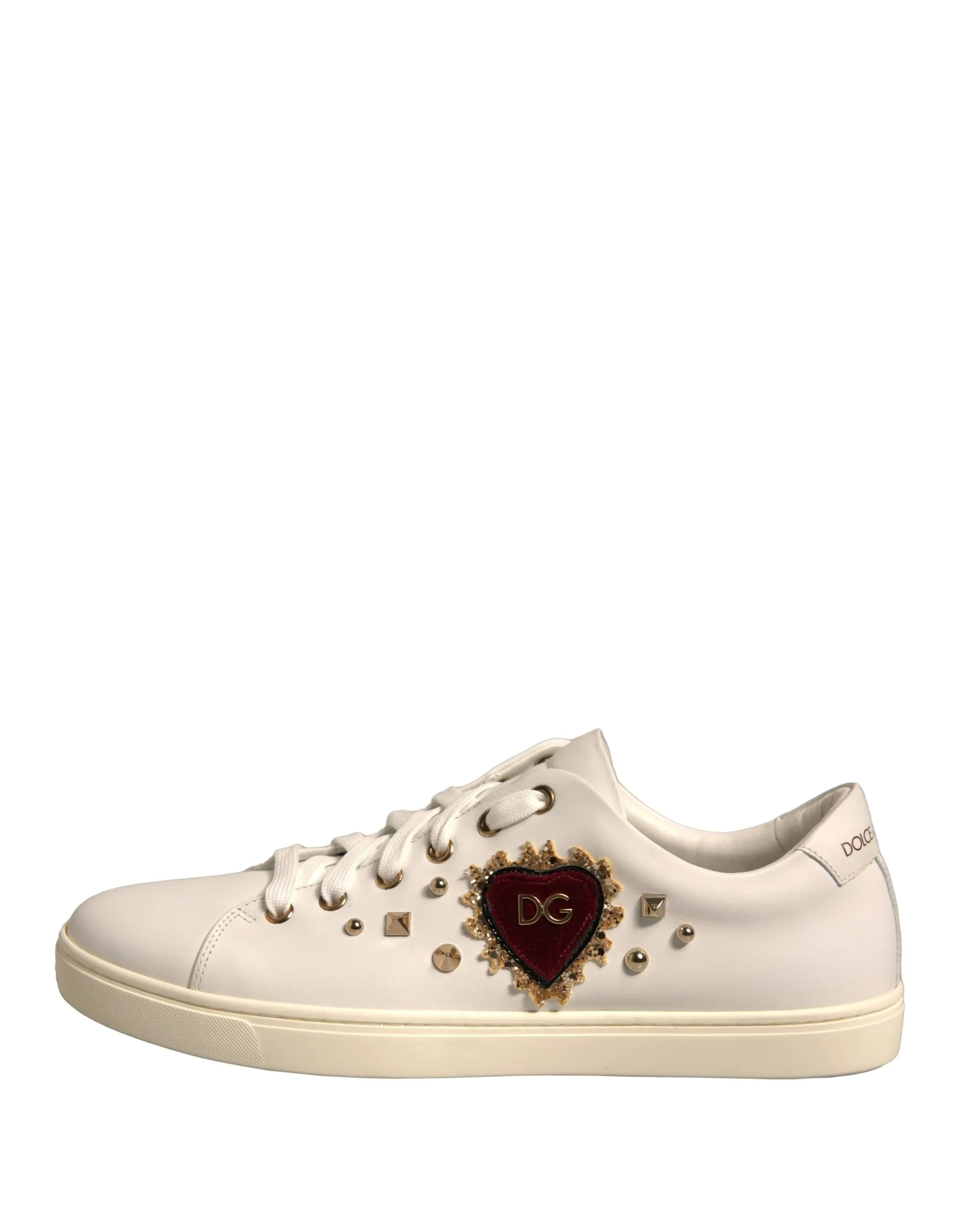 Dolce&Gabbana Men White Sneakers Leather Embellished Casual Trainer Shoes EUR 41