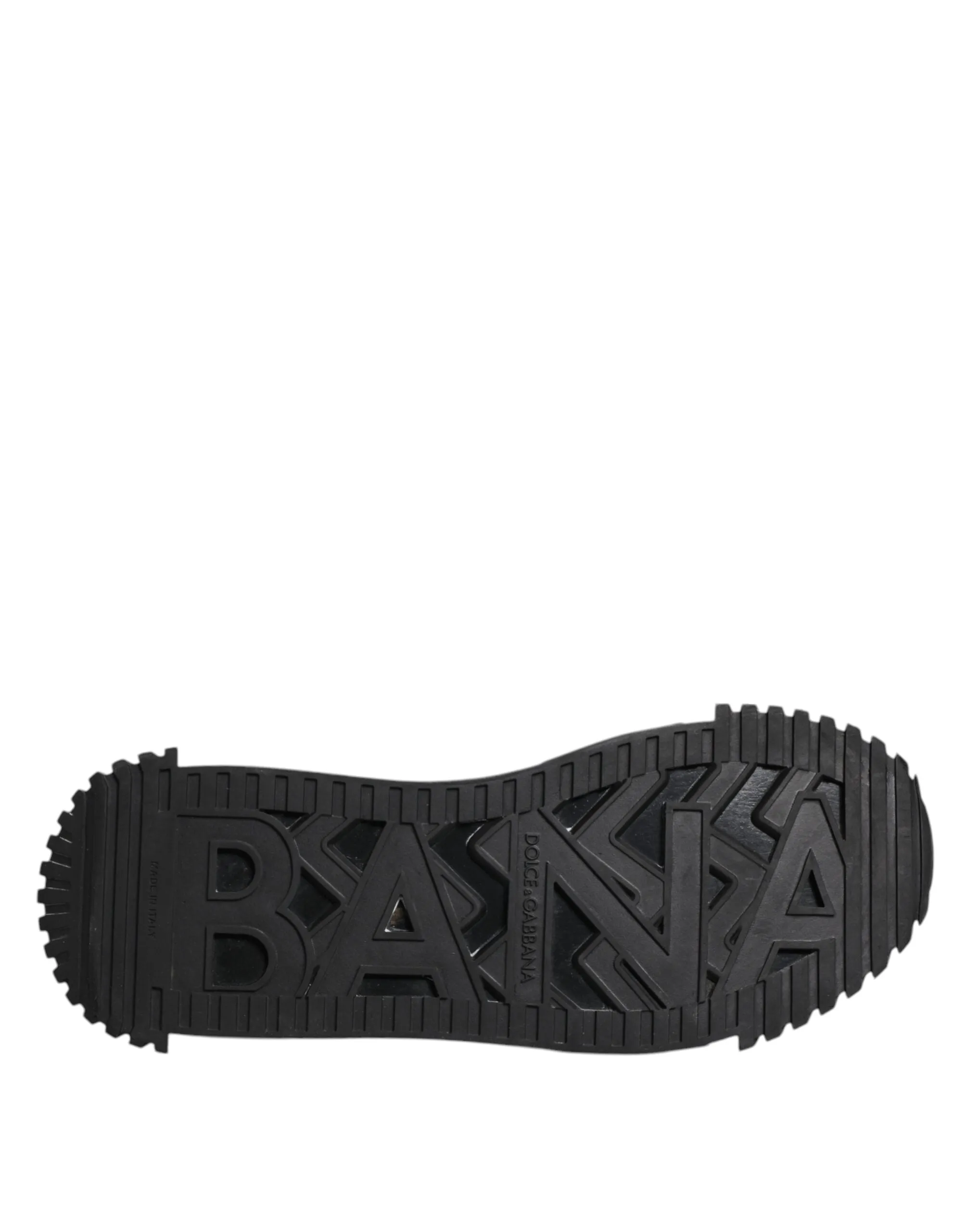 Dolce&Gabbana NS1 Men Black Sneakers Nylon Logo Print Casual Trainer Shoes EU 45