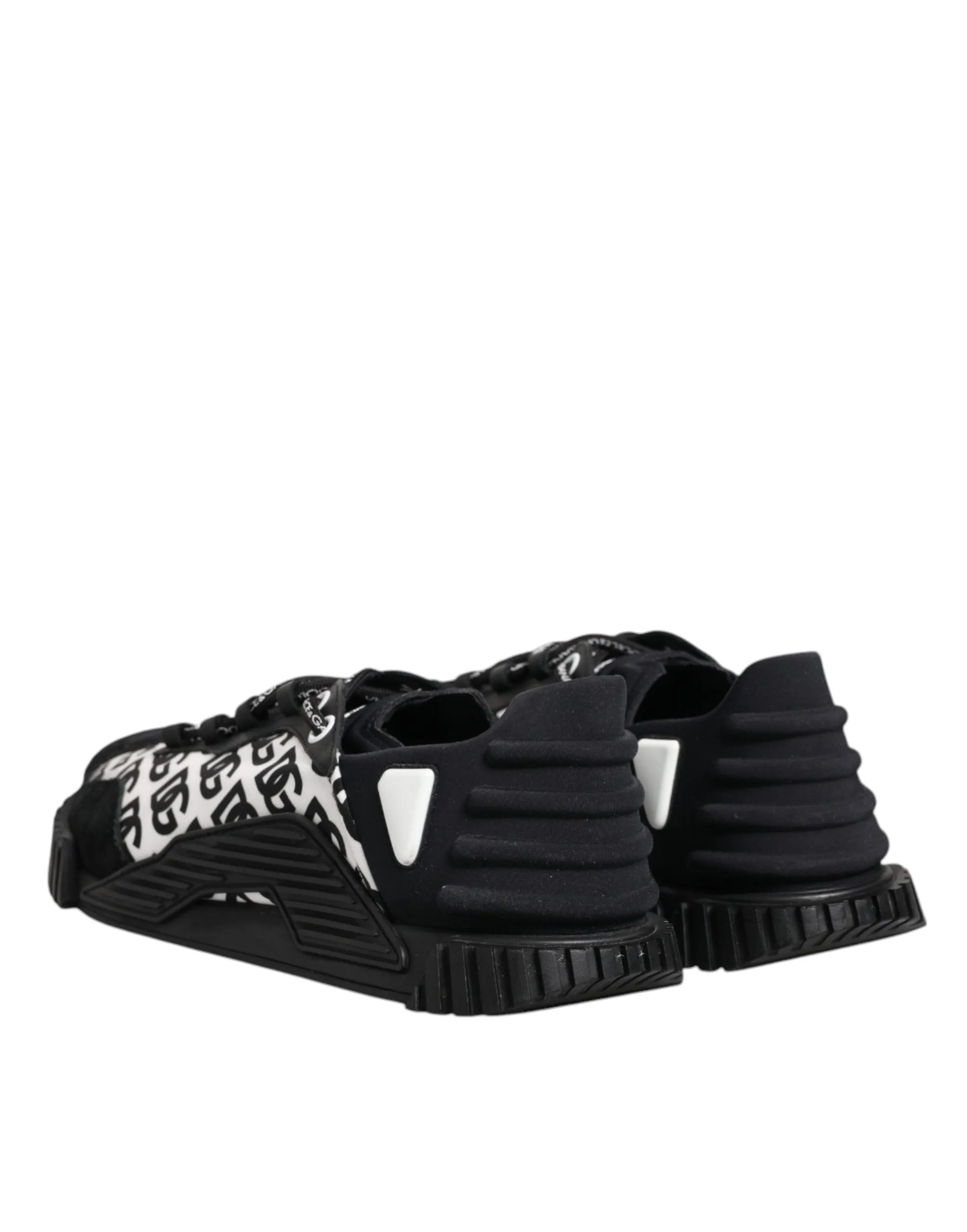 Dolce&Gabbana NS1 Men Black Sneakers Nylon Logo Print Casual Trainer Shoes EU 45