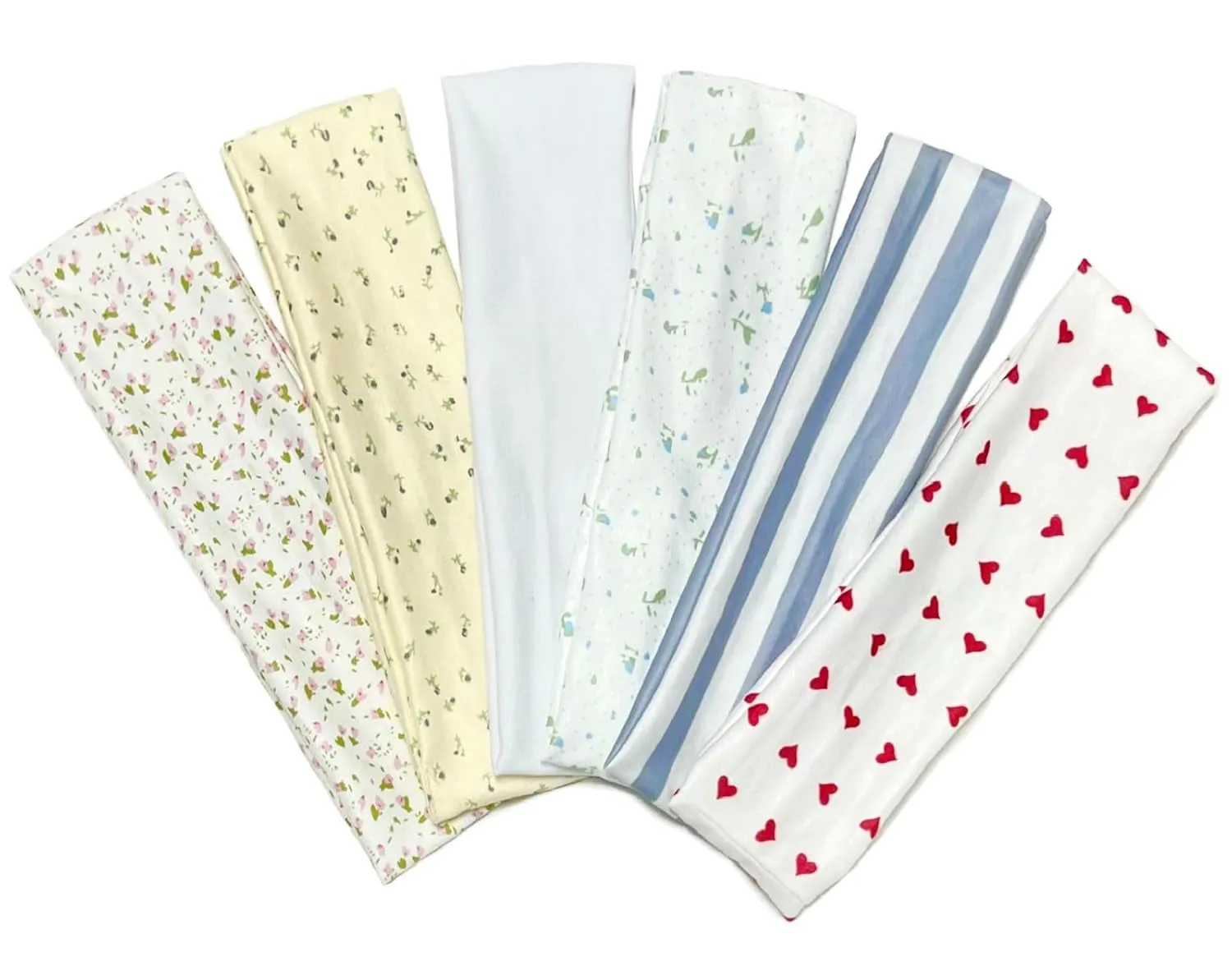 Fashion Women'S Headbands for Short Hair Non Slip Elastic Floral Hairbands, Soft Fabric 2 Inches Thick Stripe Head Bands for Girls, Valentine'S Day Heart Headbands