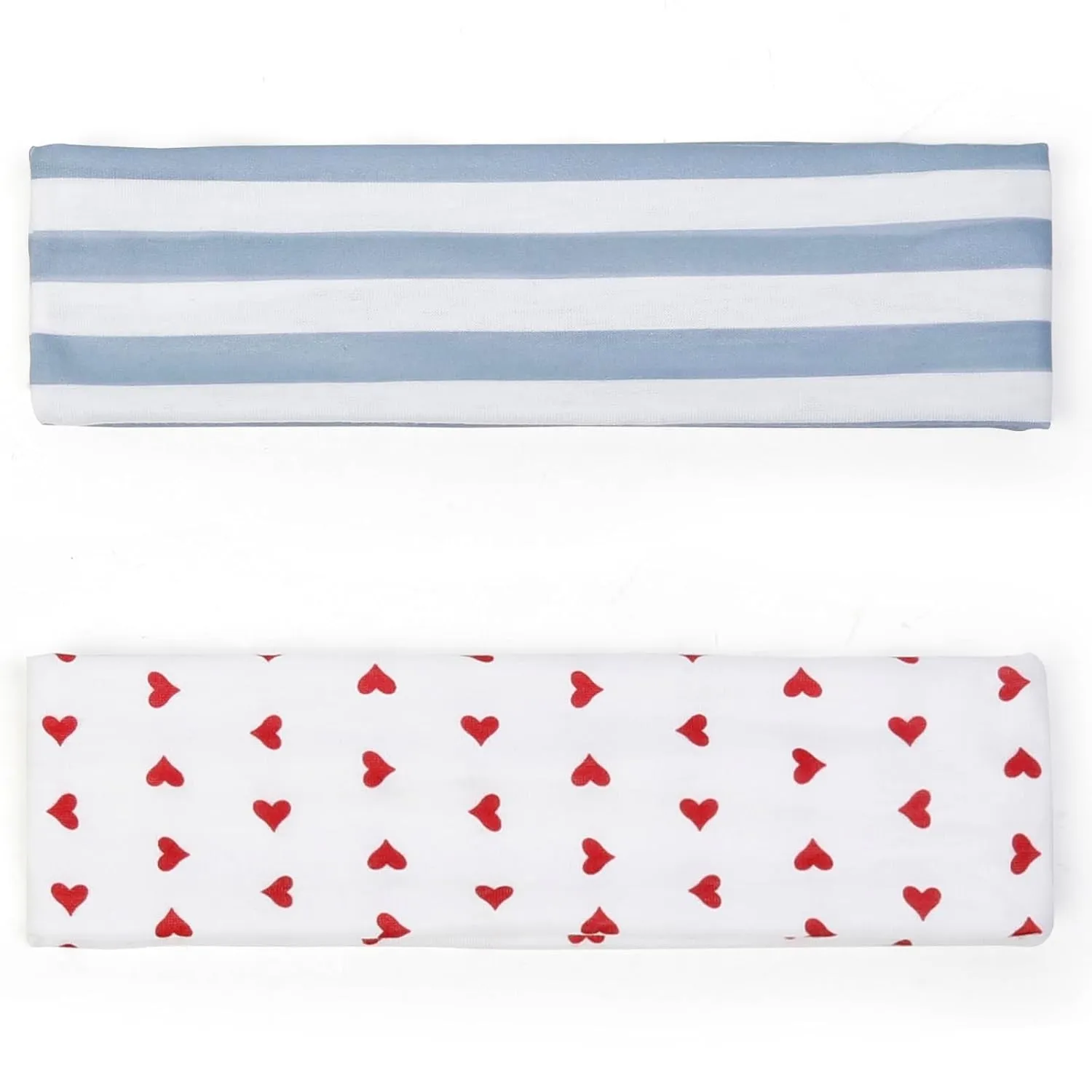 Fashion Women'S Headbands for Short Hair Non Slip Elastic Floral Hairbands, Soft Fabric 2 Inches Thick Stripe Head Bands for Girls, Valentine'S Day Heart Headbands