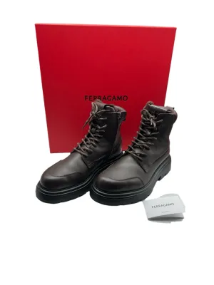 Ferragamo Maxi-Tongue Combat Boots Men's Size 8.5 = 9.5 US