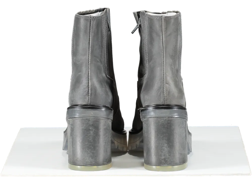 Free People Smokey Grey Chunky Block Heel Chelsea Boots UK 4 EU 37 👠