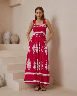 Furla Wide Strap Dress - Hot Pink