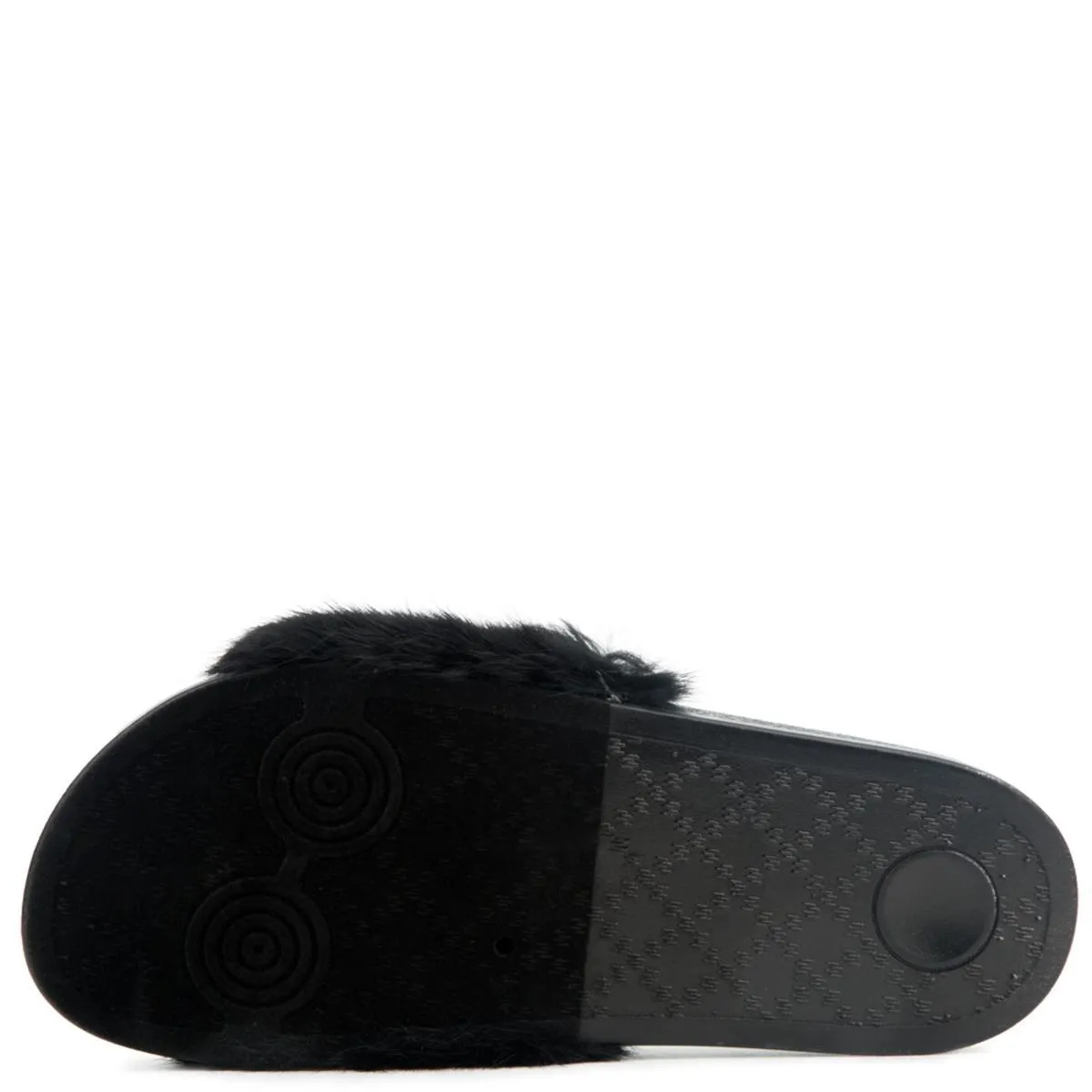 Furry Black Slides  BLACK