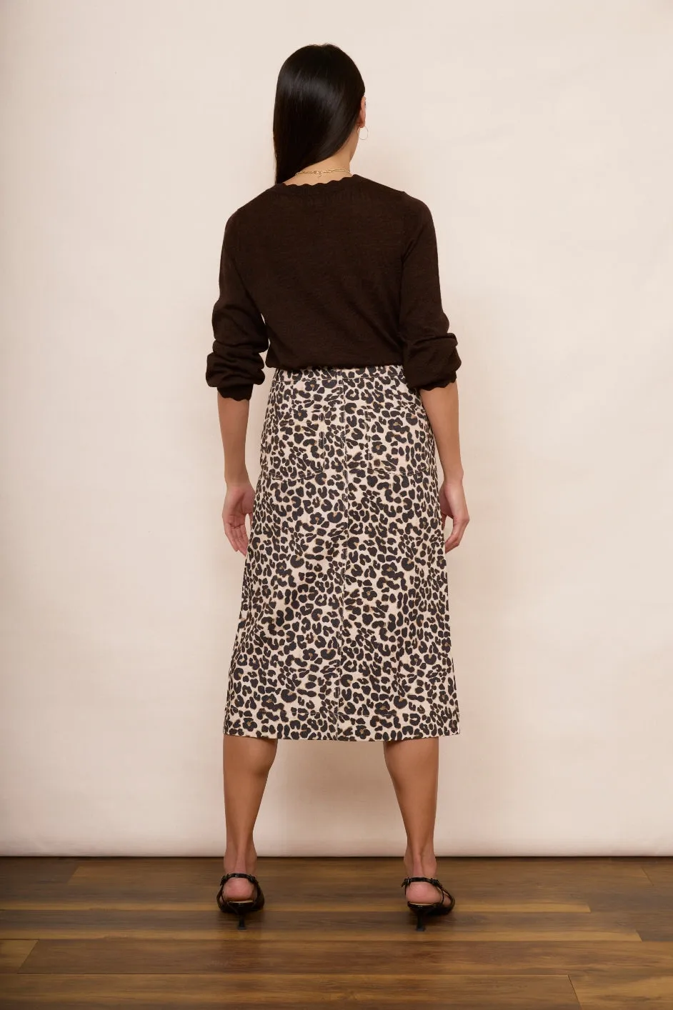 Gaia Denim Skirt - Leopard