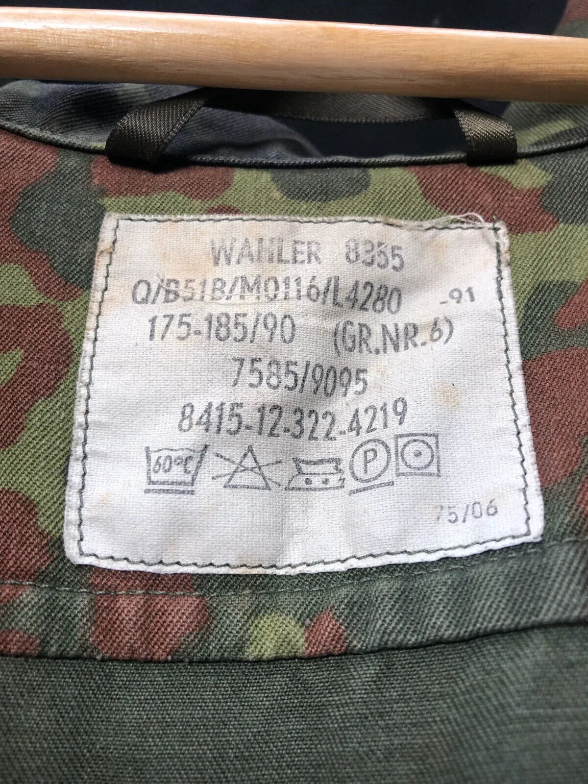 Genuine German Army Issue Flecktarn Camouflaged Combat Jacket Smock - 185/90