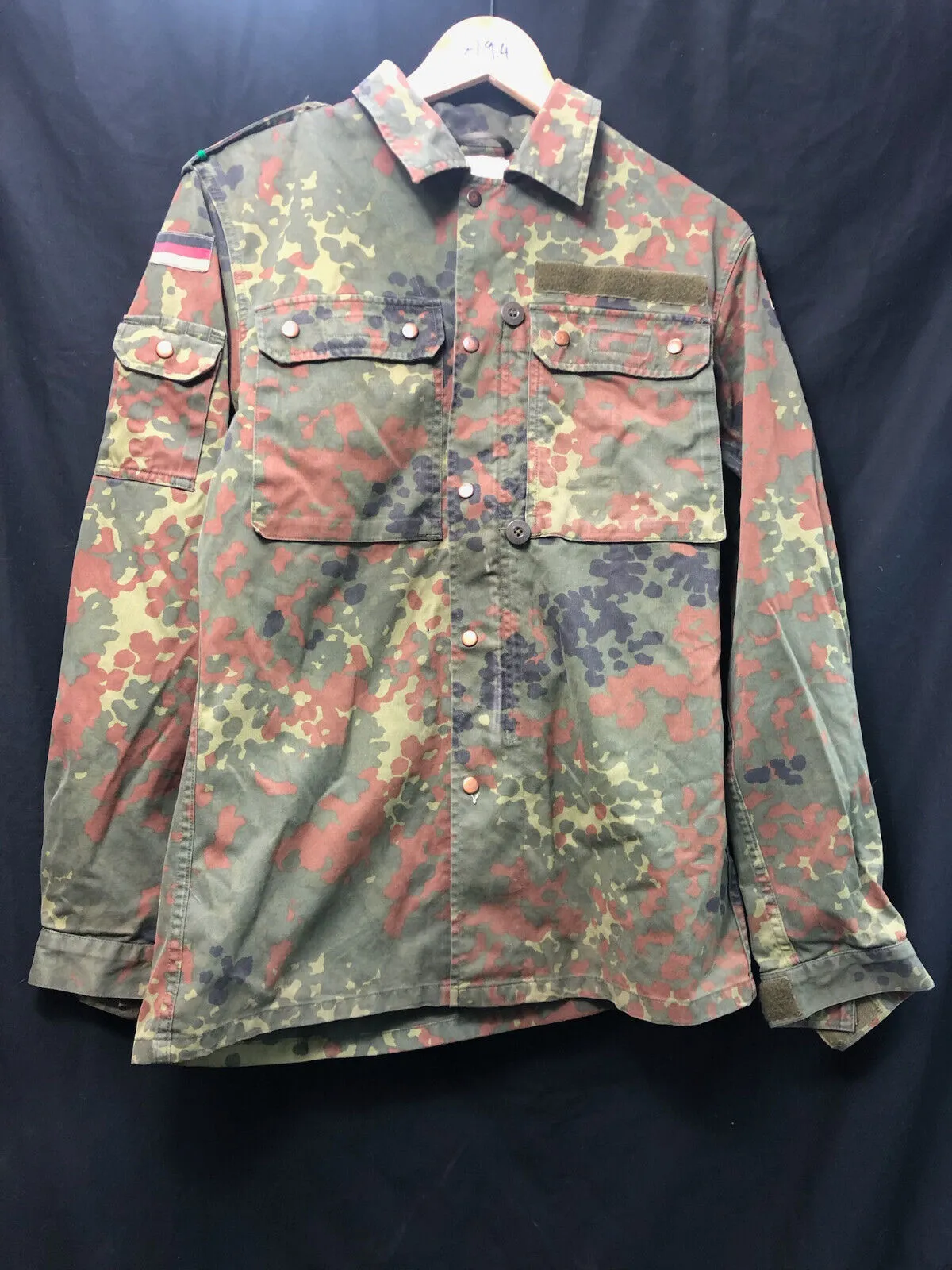 Genuine German Army Issue Flecktarn Camouflaged Combat Jacket Smock - 185/90