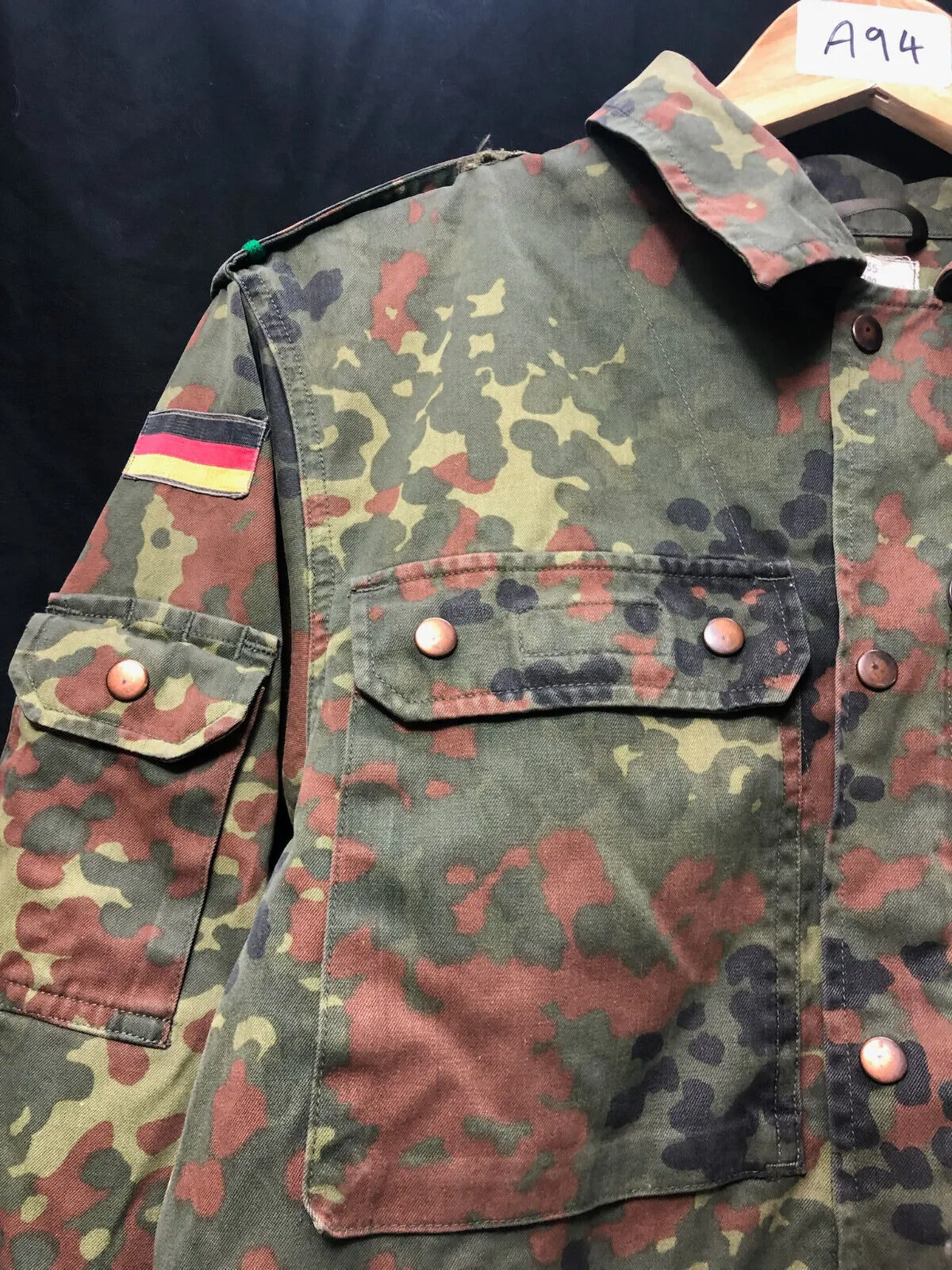 Genuine German Army Issue Flecktarn Camouflaged Combat Jacket Smock - 185/90