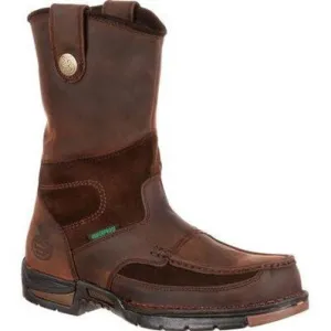Georgia Men's Athens 10" Soft Toe Waterproof Wellington Work Boot -Brown- G4403