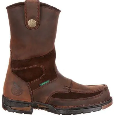 Georgia Men's Athens 10" Soft Toe Waterproof Wellington Work Boot -Brown- G4403