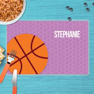 Girl Basketball Fan-Purple Personalized Kids Placemat