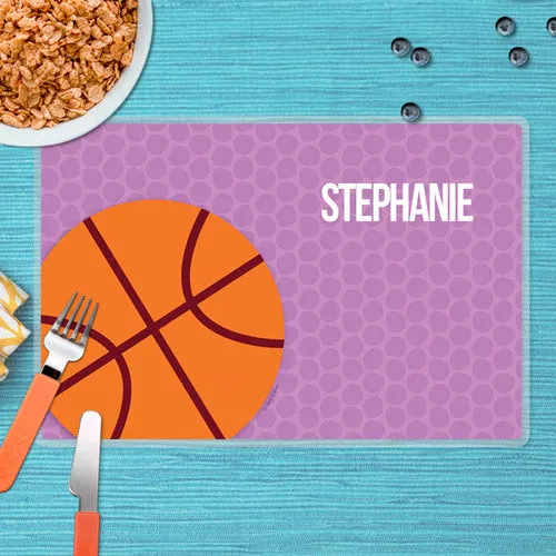 Girl Basketball Fan-Purple Personalized Kids Placemat