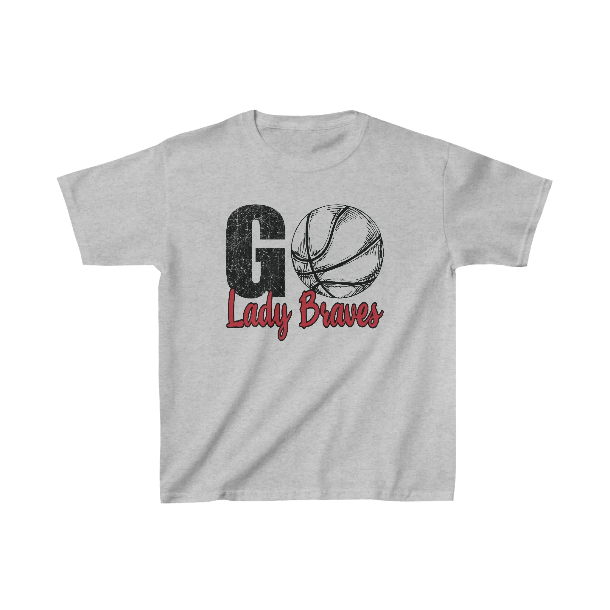 Go Lady Braves Basketball Kids Heavy Cotton™ Tee