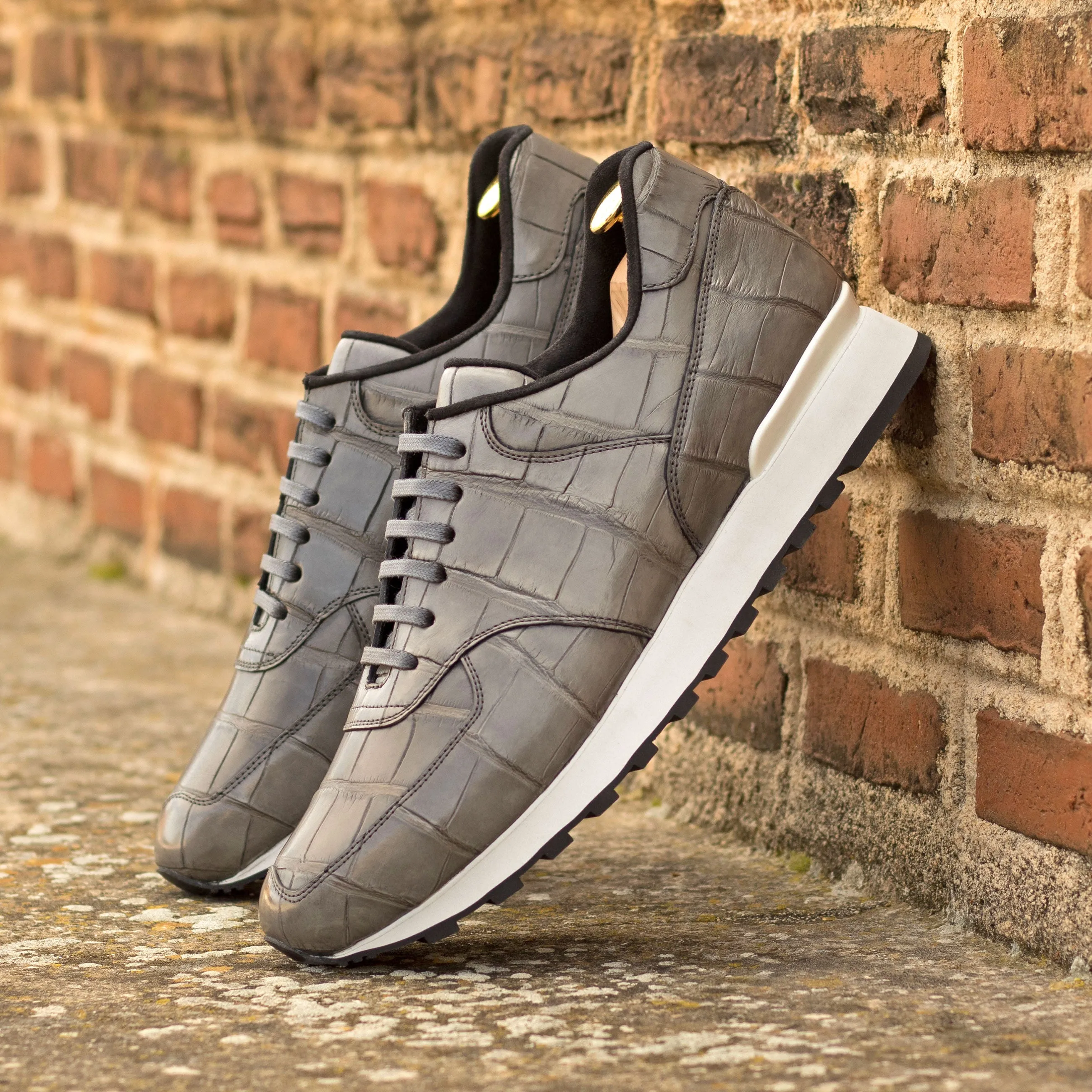 Grey Alligator Jogger sneakers