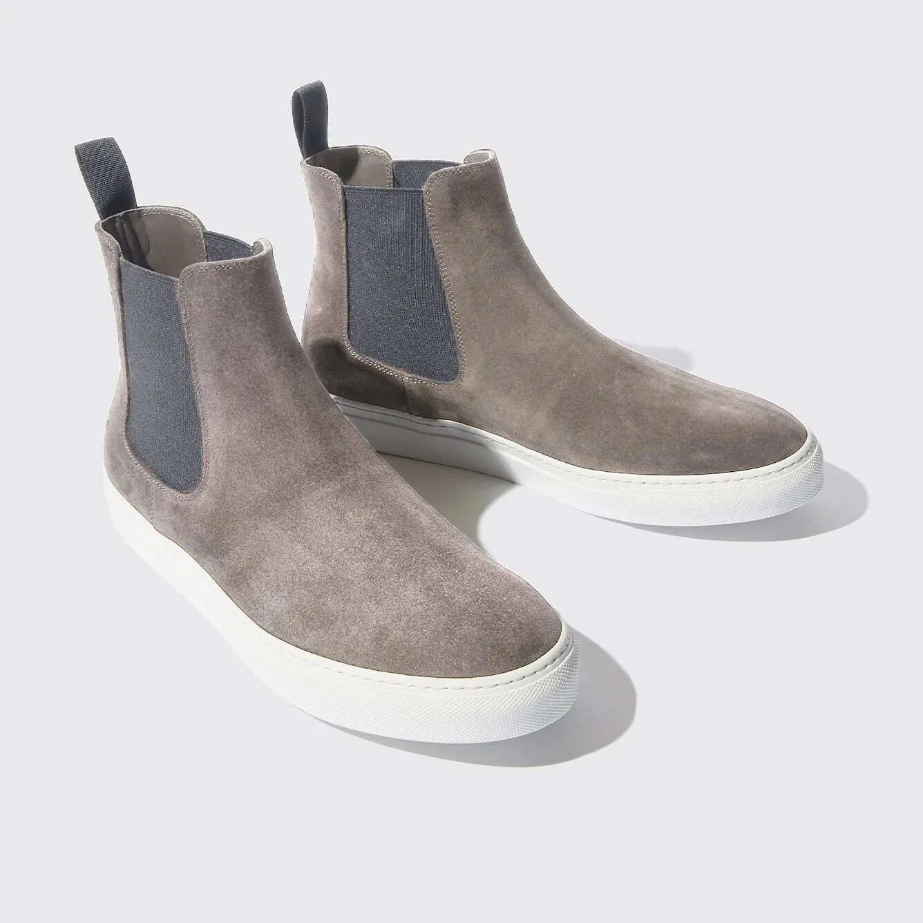 Grey Suede Kevin High Top Chelsea Sneaker Boots - Sneakers Boots