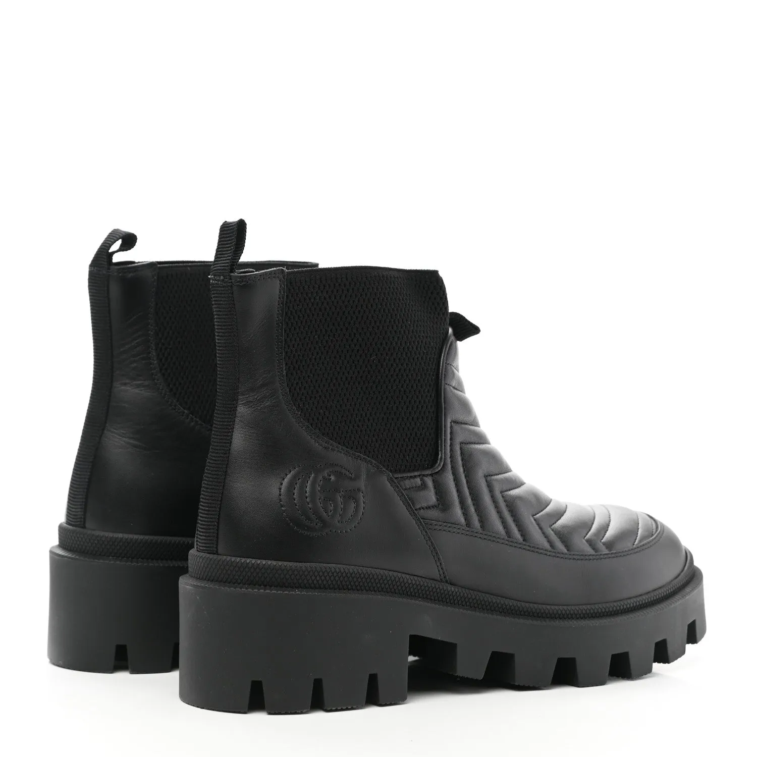 Gucci Nappa Matelasse Frances Chelsea Boots in Black