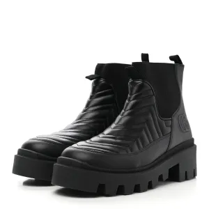 Gucci Nappa Matelasse Frances Chelsea Boots in Black