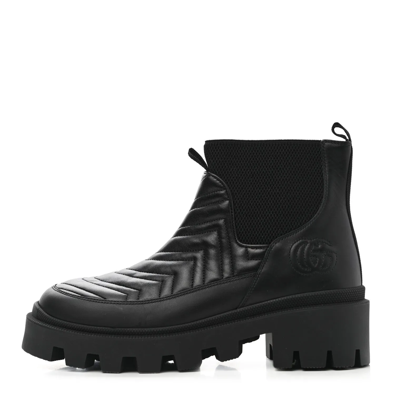 Gucci Nappa Matelasse Frances Chelsea Boots in Black