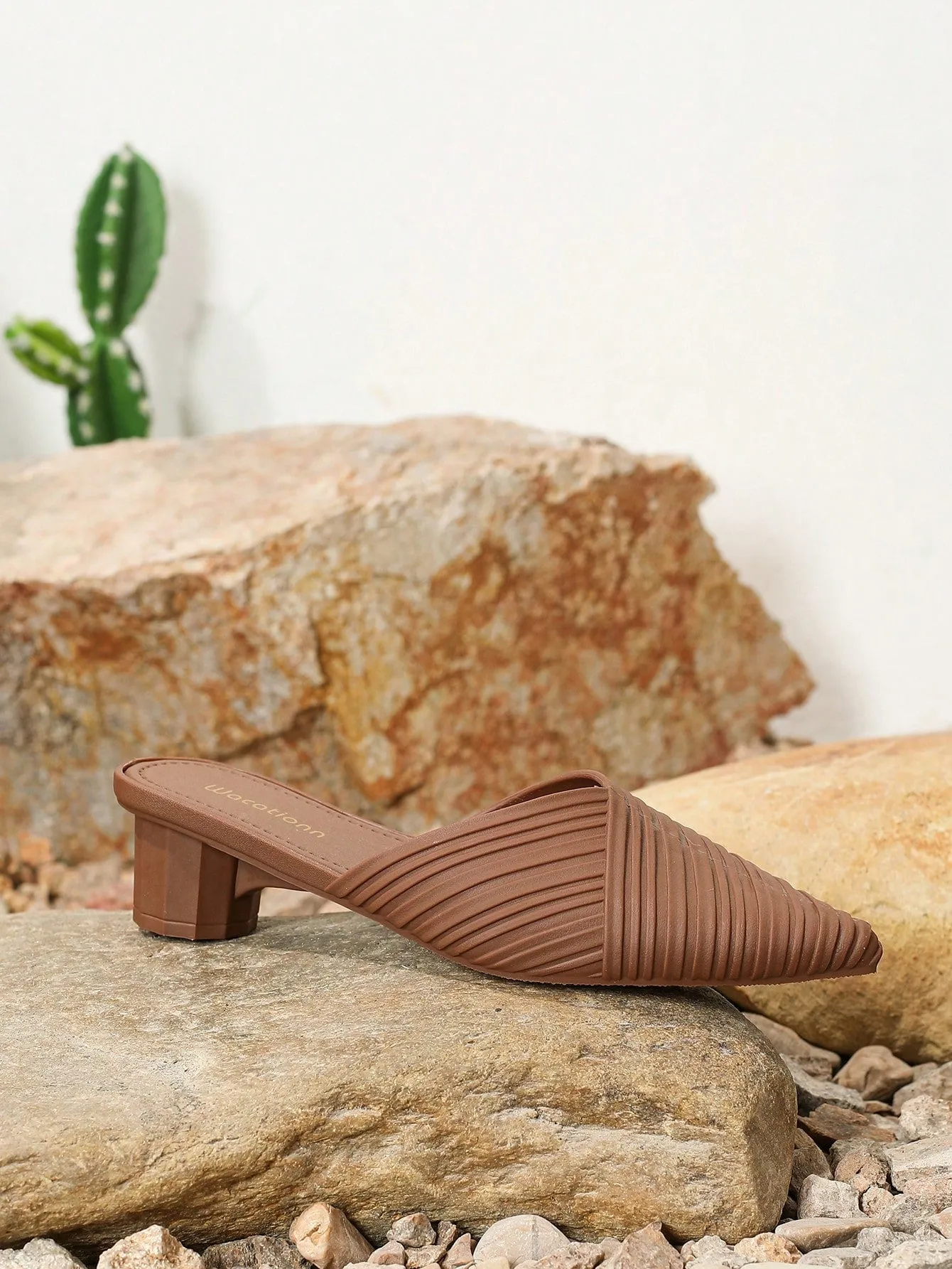 Half-Drag Pointed Toe Heeled Sandals