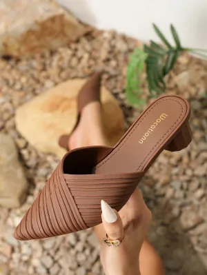Half-Drag Pointed Toe Heeled Sandals