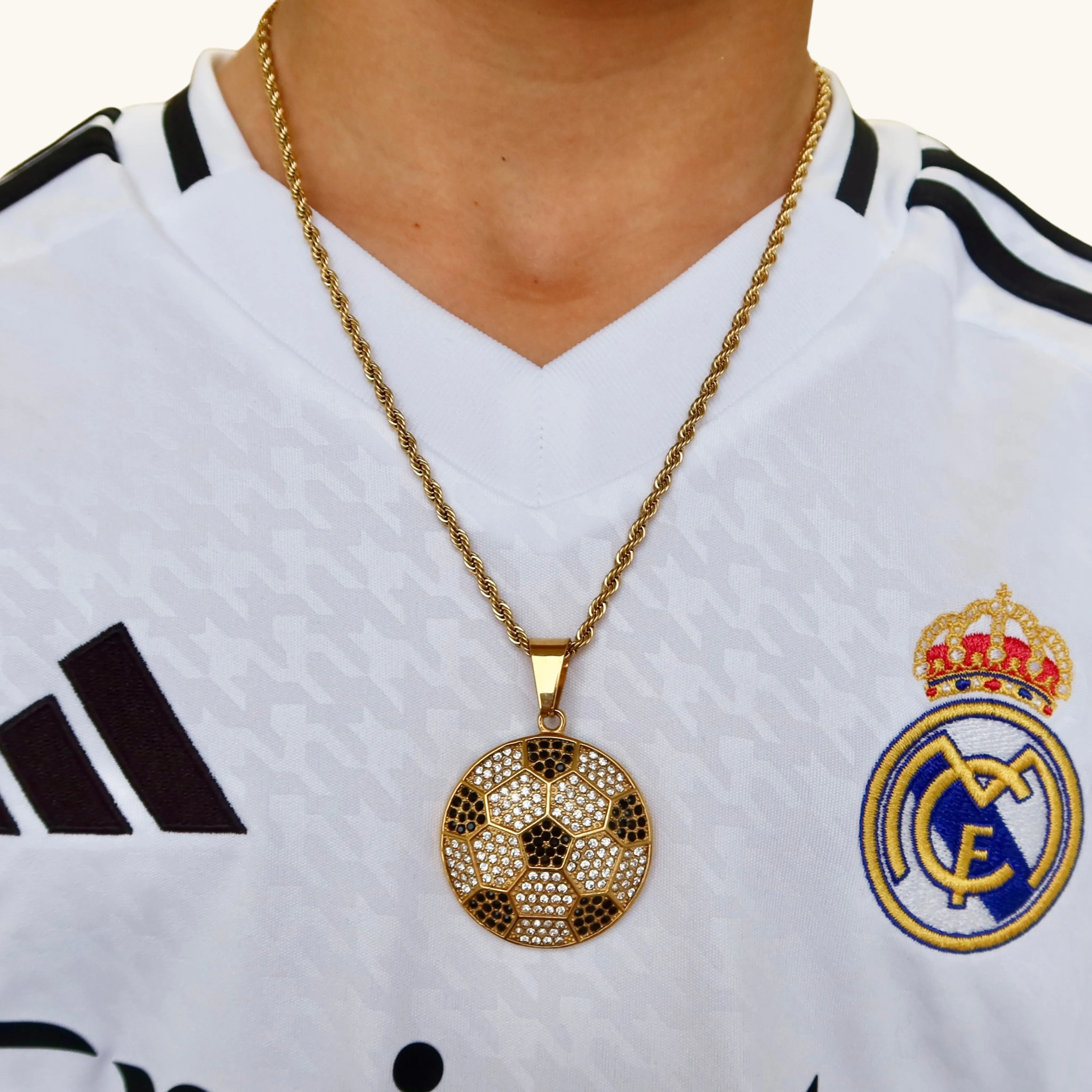 Icy Soccer Pendant Necklace