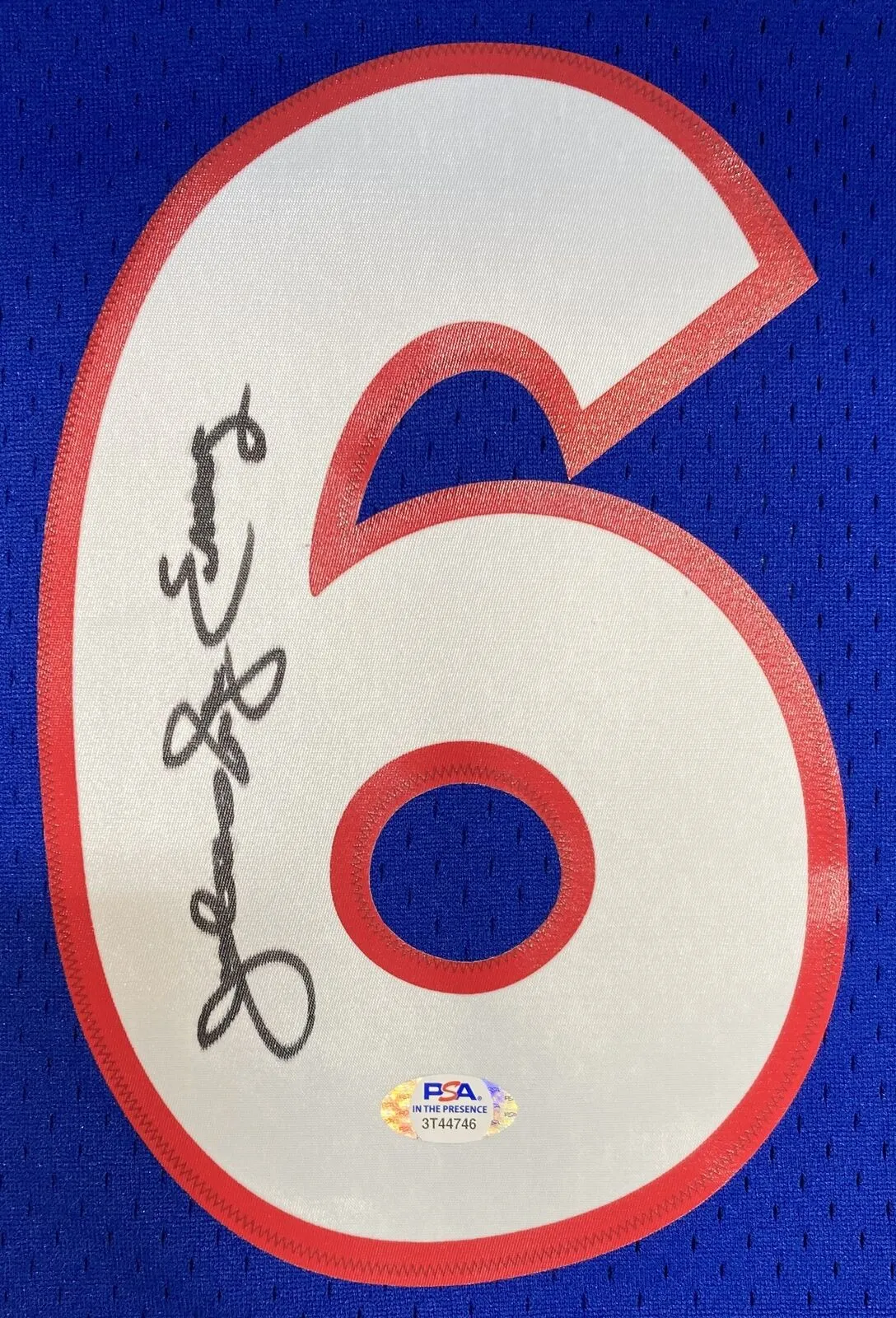 Julius Dr. J Erving Signed 76ers Blue M&N Hardwood Classics Swingman Jersey PSA