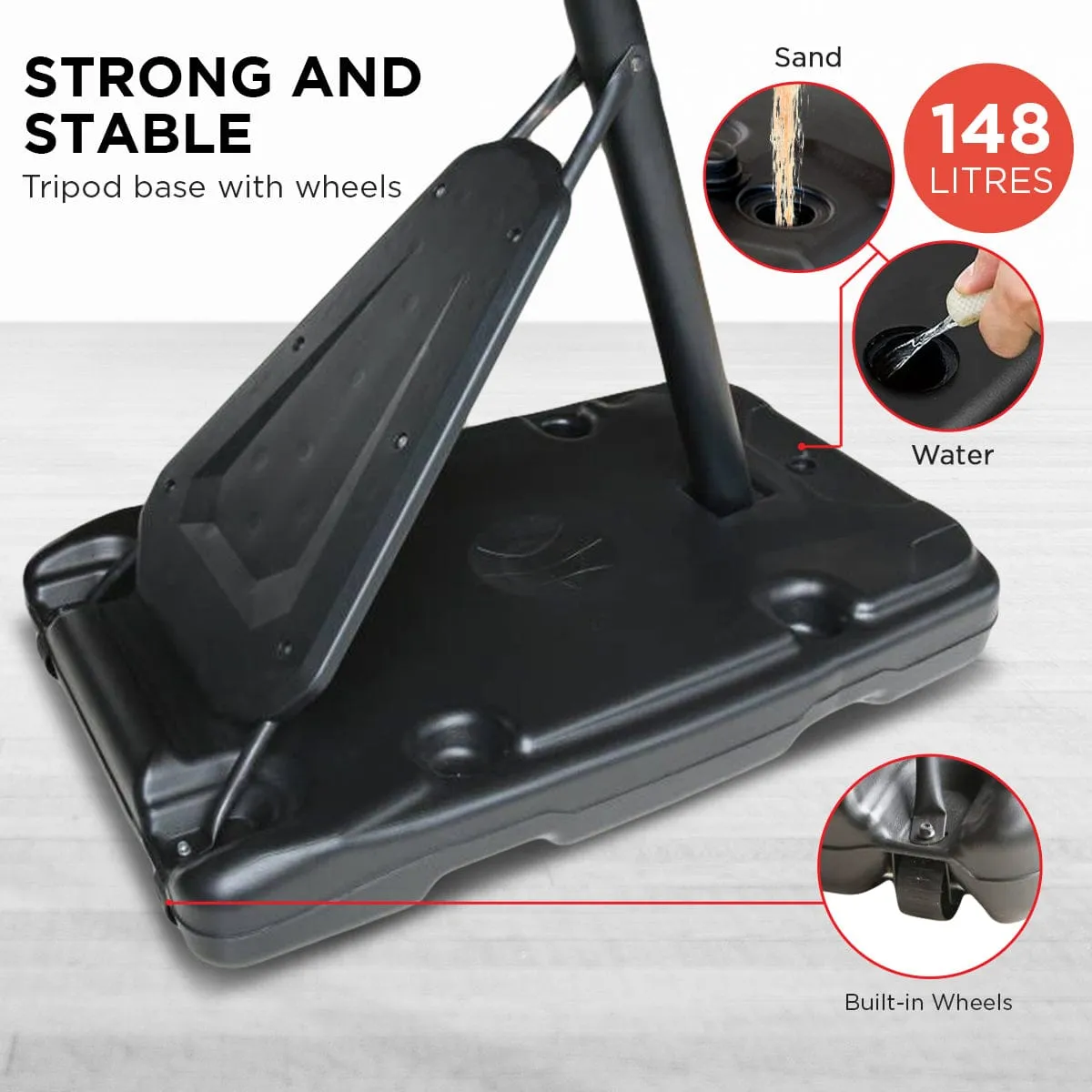 Kahuna Portable Basketball Hoop System 2.3 to 3.05m for Kids & Adults - ONLINE ONLY - Free Shipping!