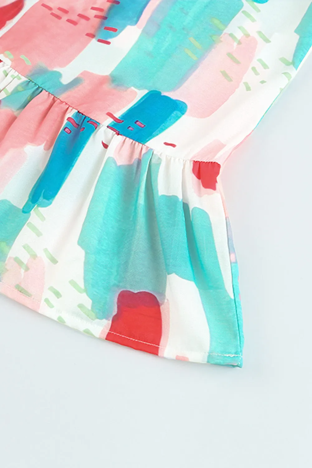 KaleaBoutique Beautiful Color Block Ruffled Mock Neck Ruffled Top