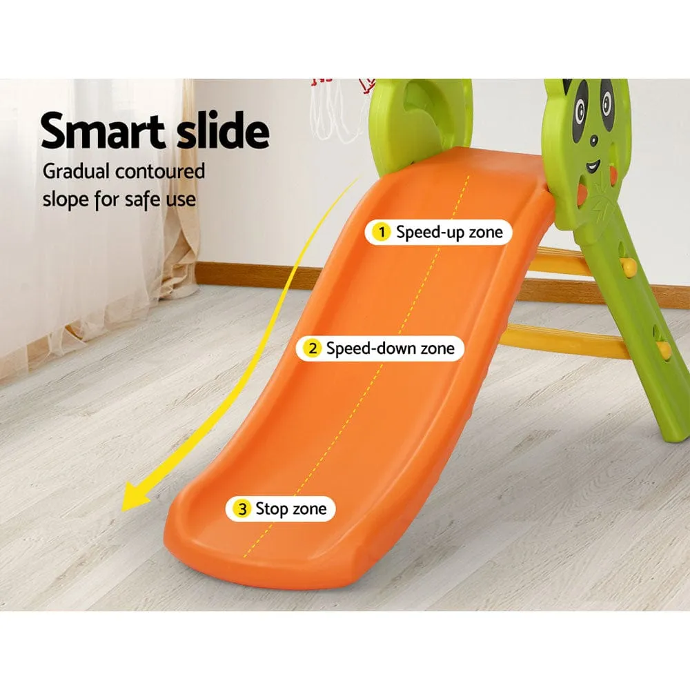 Keezi Kids Slide Set Basketball Hoop Indoor Outdoor Playground Toys 100cm Orange - ONLINE ONLY