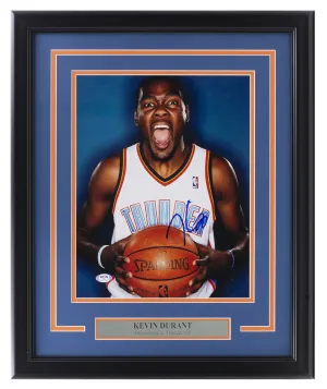 Kevin Durant Signed Framed 11x14 Thunder Basketball Photo PSA Holo AJ75802