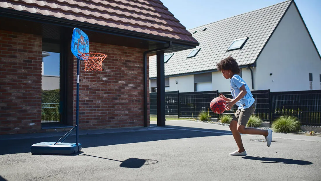 Kids' Basketball Hoop On Stand Adjustable 1.30m To 1.60m K500 Aniball - Blue