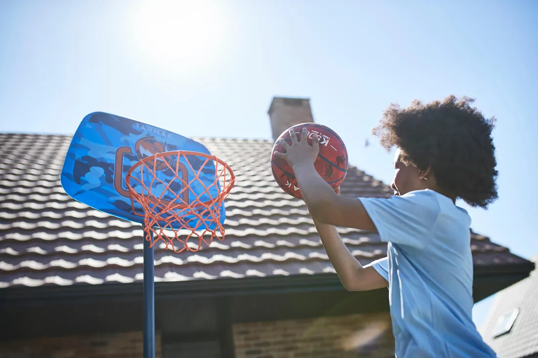 Kids' Basketball Hoop On Stand Adjustable 1.30m To 1.60m K500 Aniball - Blue