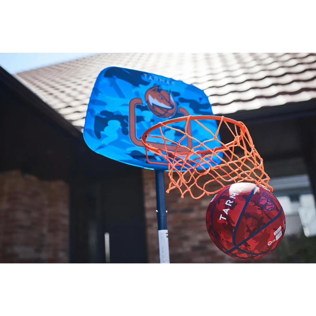 Kids' Basketball Hoop On Stand Adjustable 1.30m To 1.60m K500 Aniball - Blue