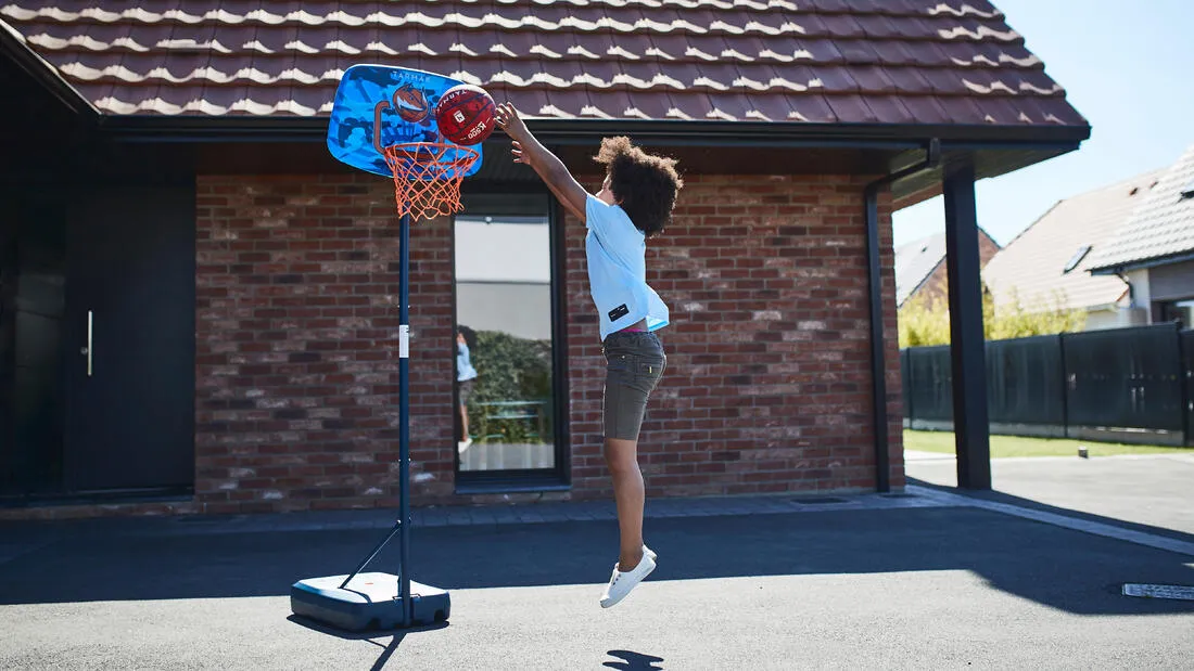 Kids' Basketball Hoop On Stand Adjustable 1.30m To 1.60m K500 Aniball - Blue