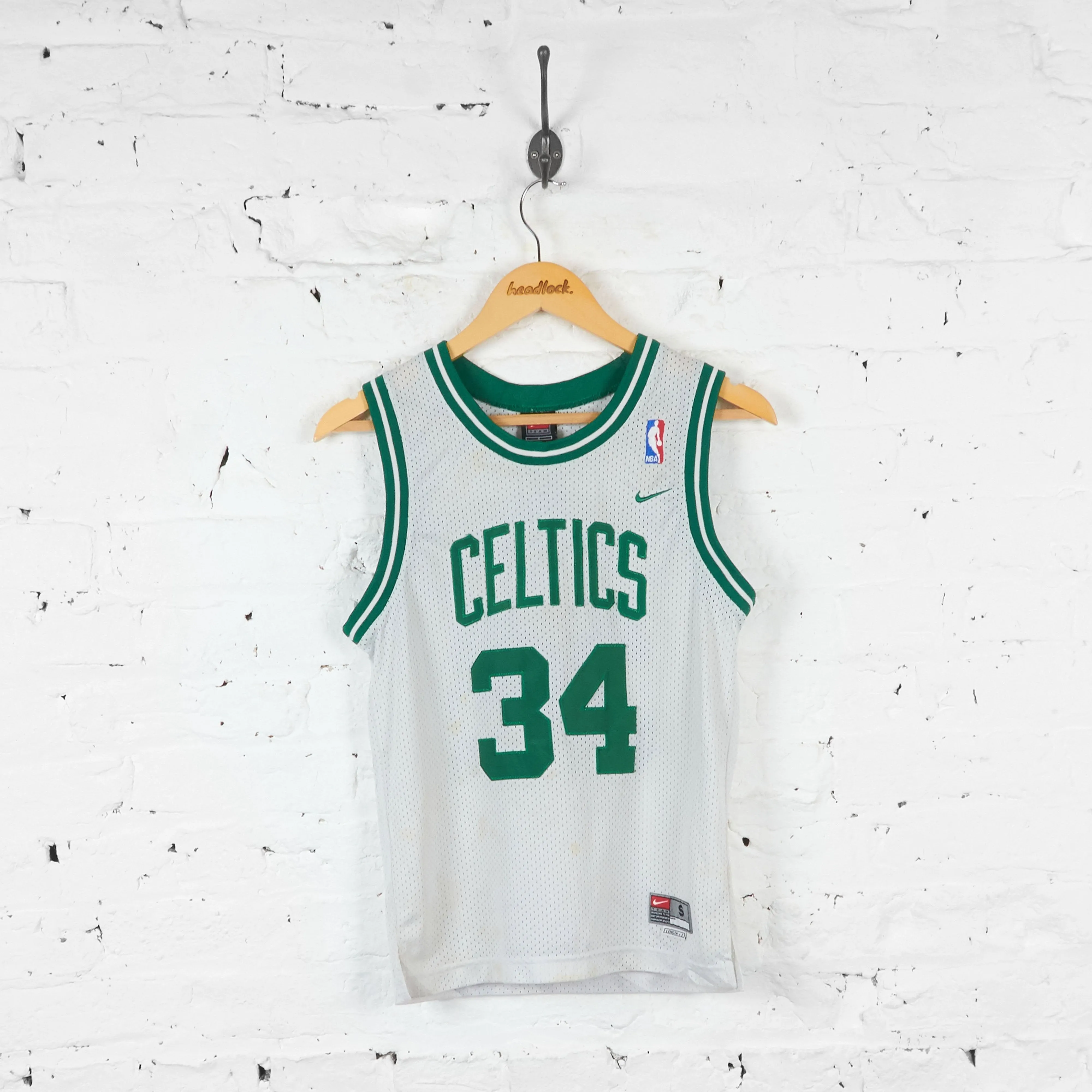 Kids Boston Celtics NBA Pierce Basketball Jersey - White - S Boys