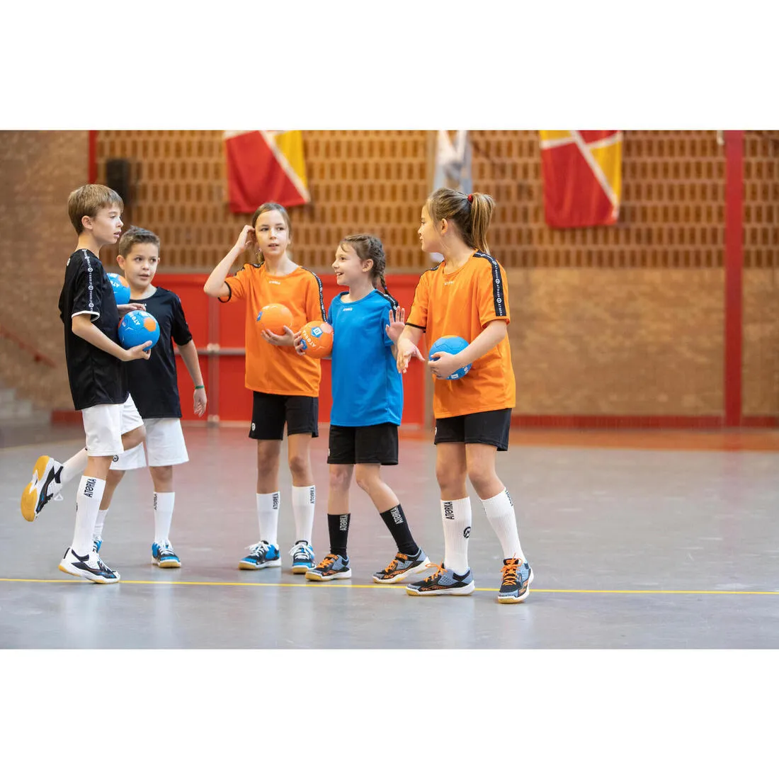 Kids' Handball H100 Soft Size 1 - Blue/Orange