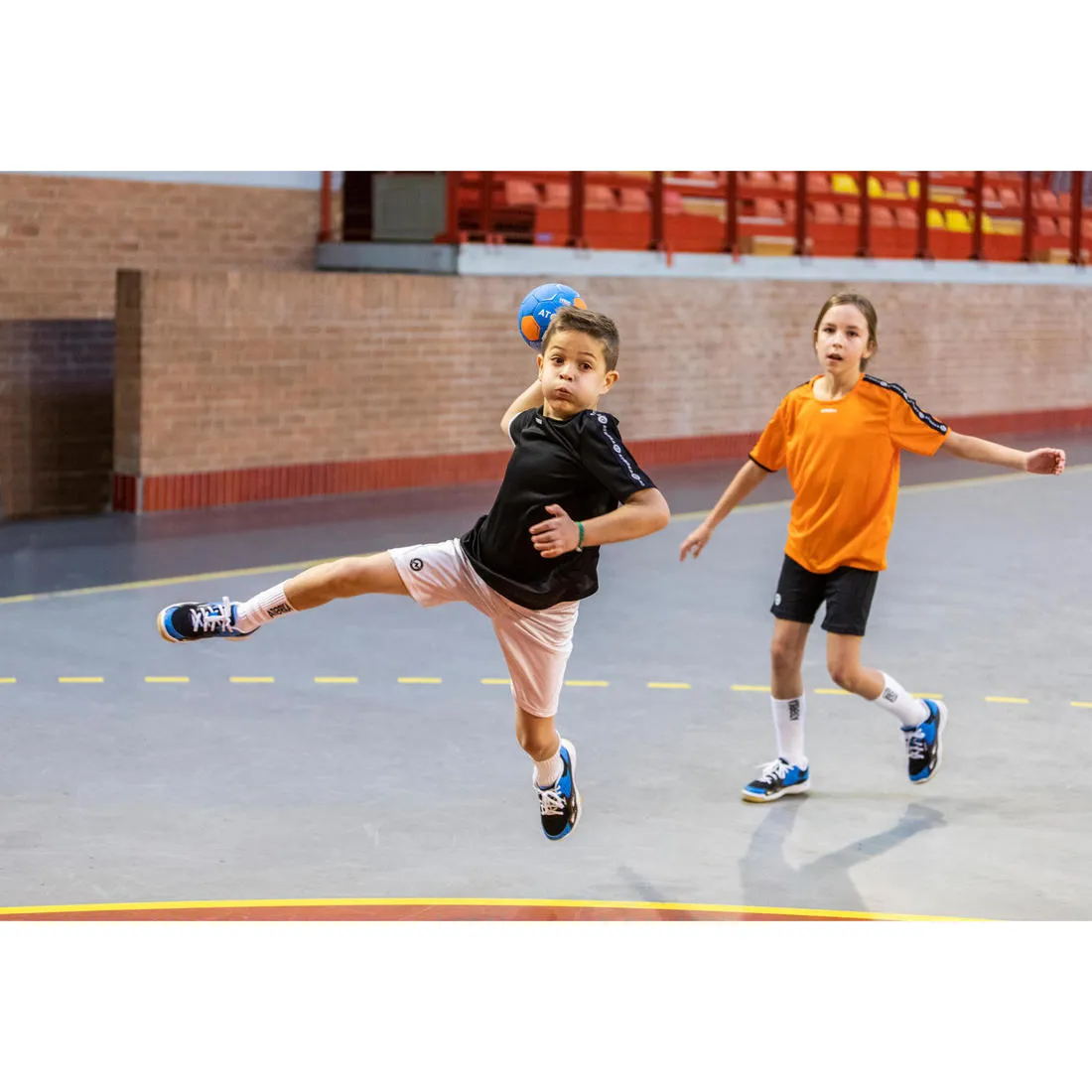 Kids' Handball H100 Soft Size 1 - Blue/Orange