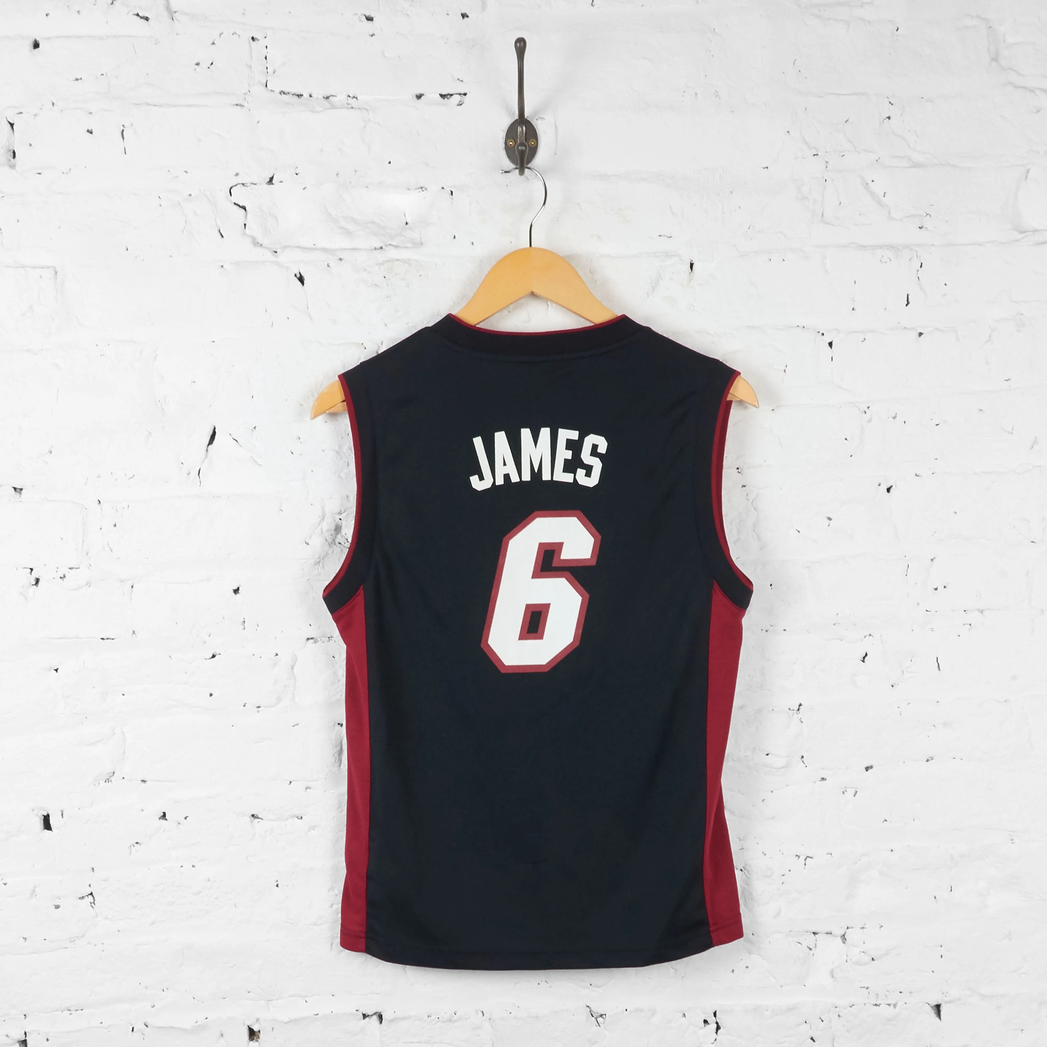 Kids Miami Heat James NBA Basketball Jersey - Black - M Boys