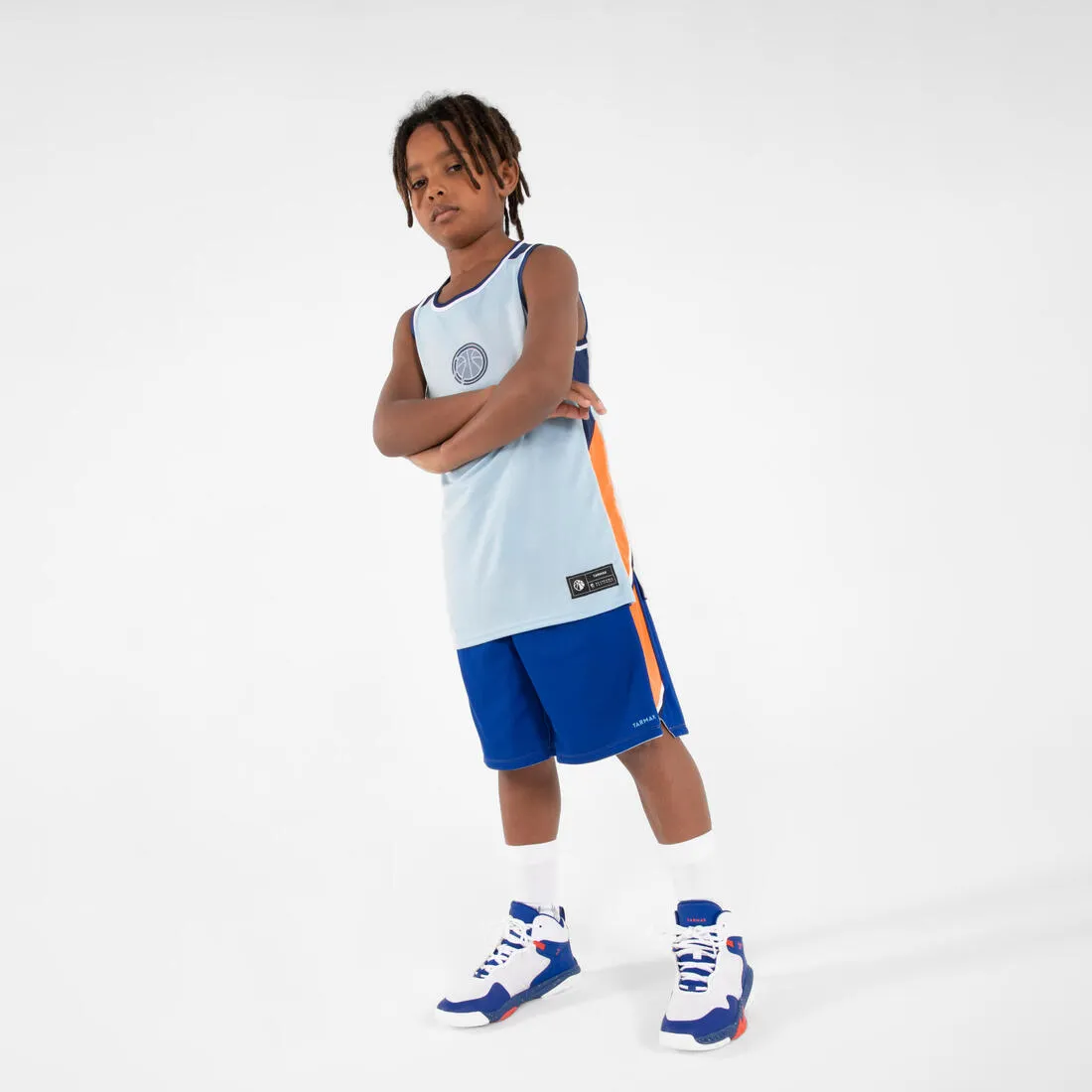 Kids' Reversible Basketball Shorts SH500R - Burgundy