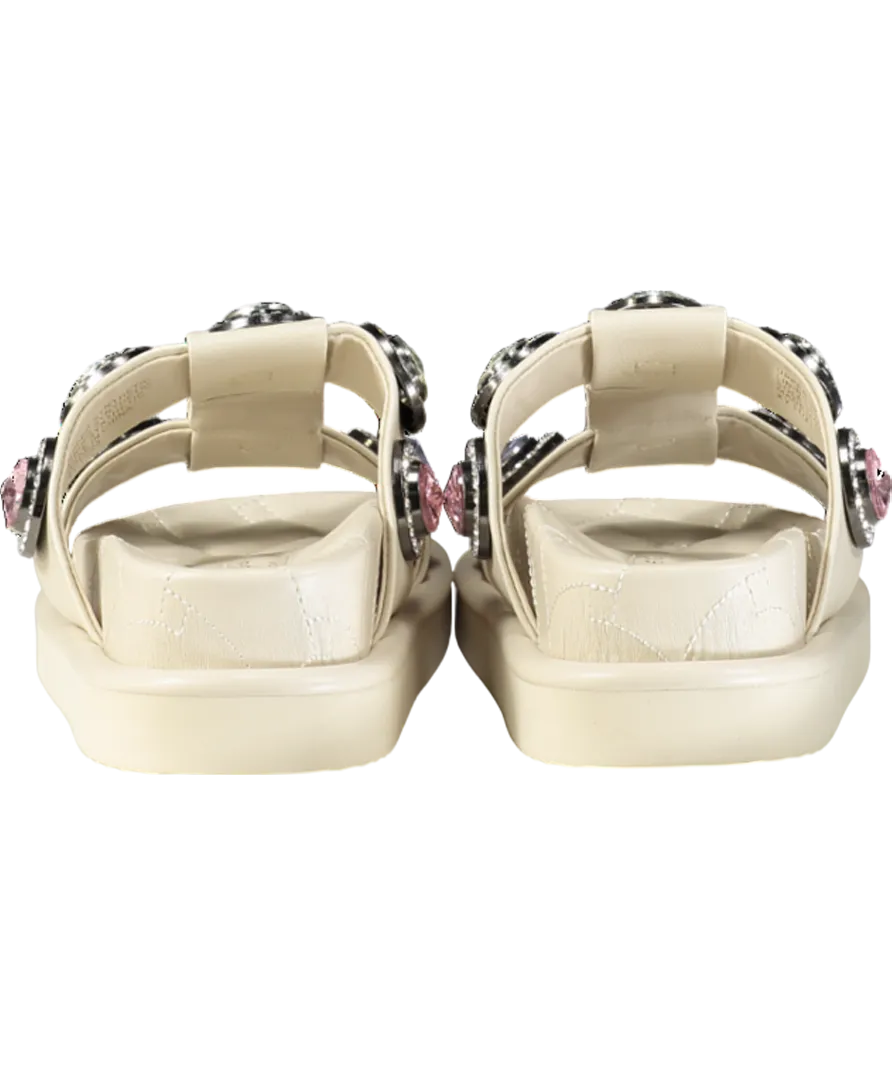 Kurt Geiger Cream Orson Crystal Sandals UK 4 EU 37 👠