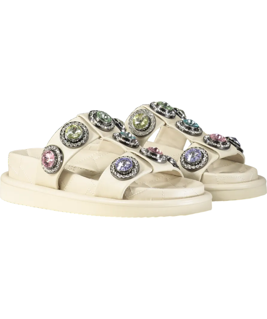 Kurt Geiger Cream Orson Crystal Sandals UK 4 EU 37 👠