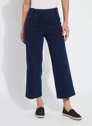 Layton Wide Leg Crop in Dark Indigo