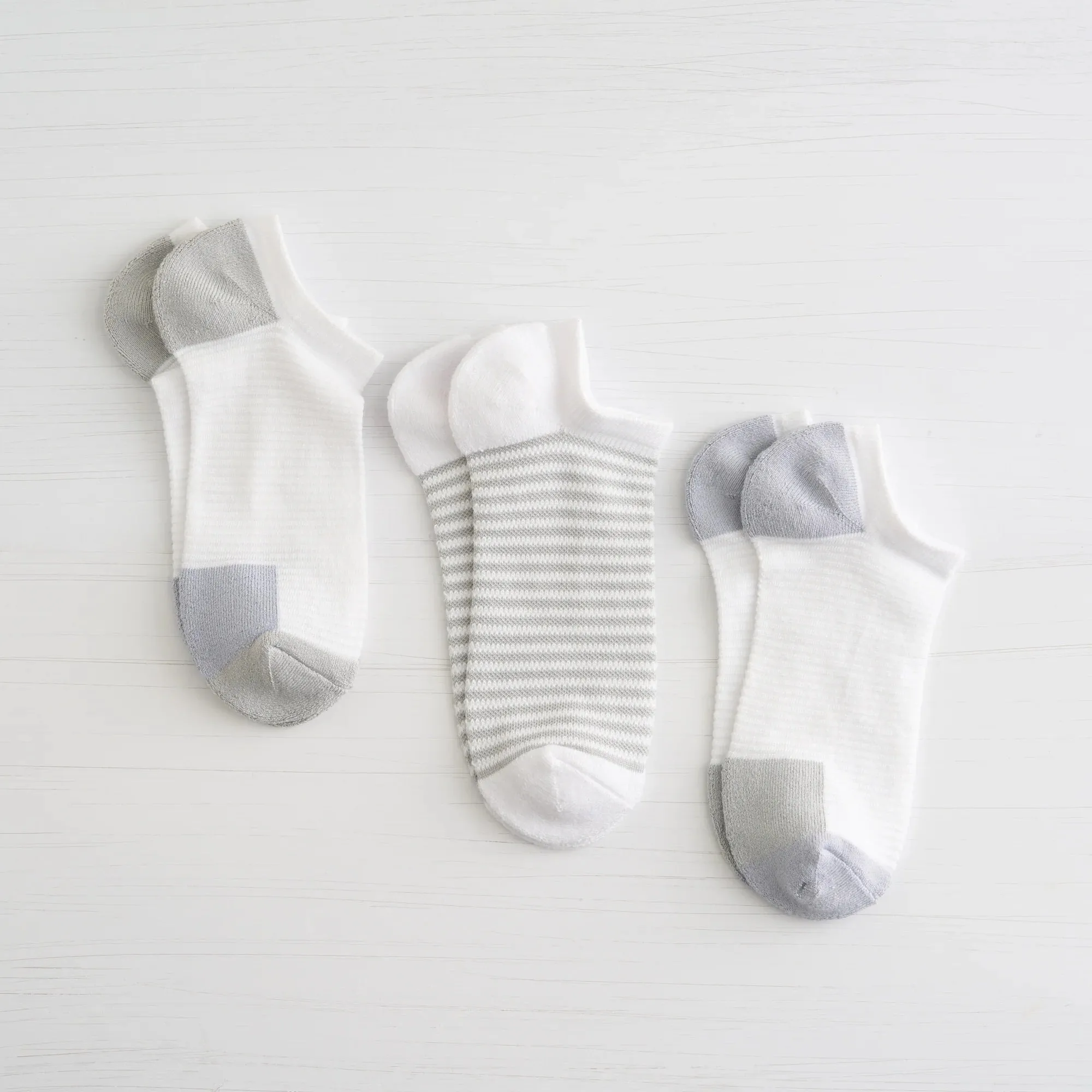 Lemon Runner Powder Ribbed Socks - Grey