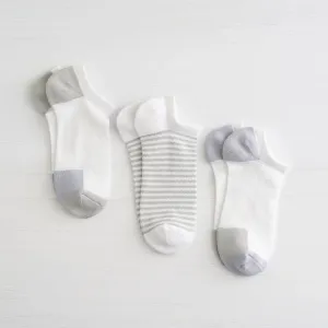 Lemon Runner Powder Ribbed Socks - Grey
