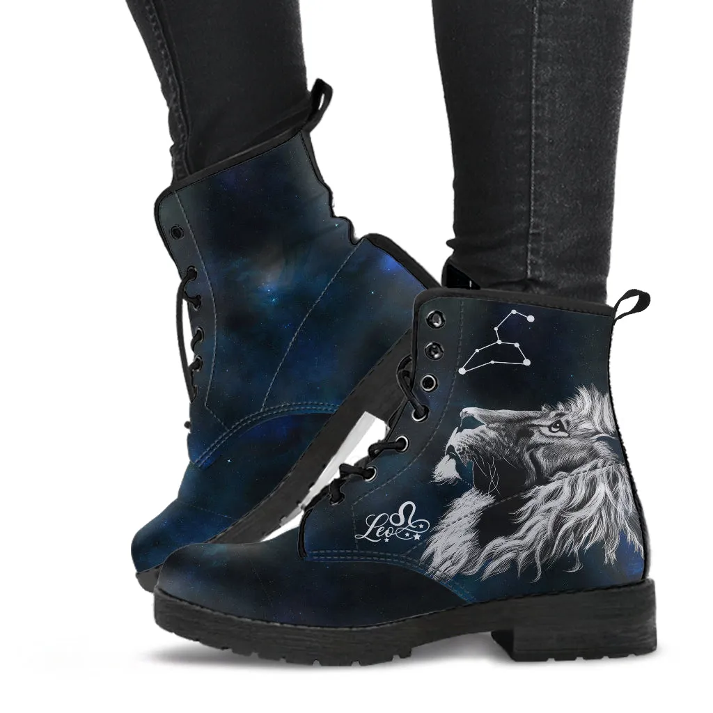 Leo Lion Zodiac Galaxy Vegan Boots