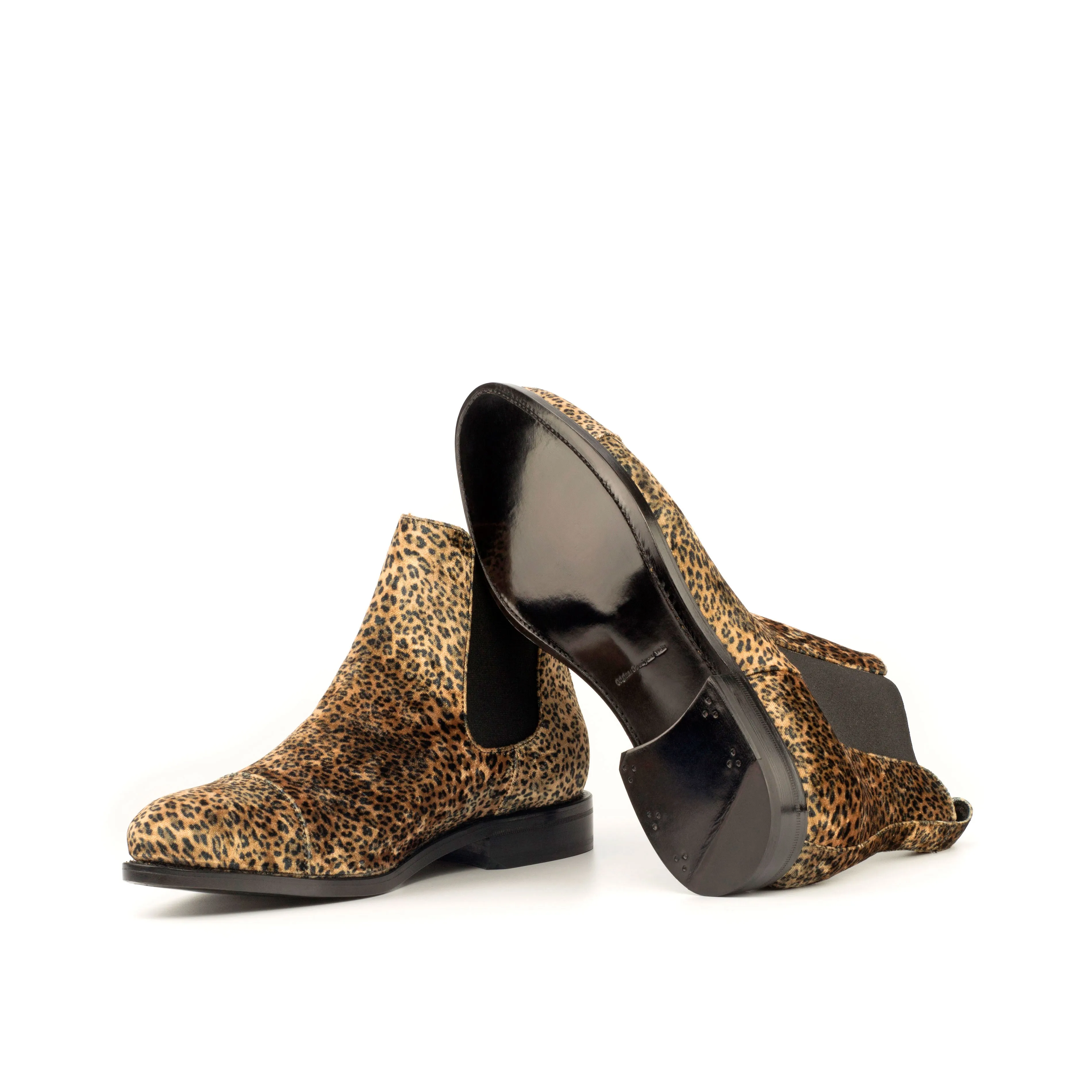 Leopard Fabric Chelsea Boots